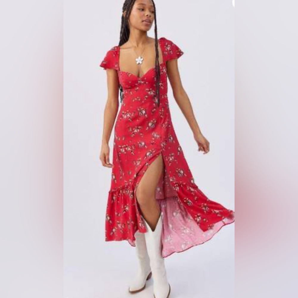 Urban Outfitters Red Floral Dress